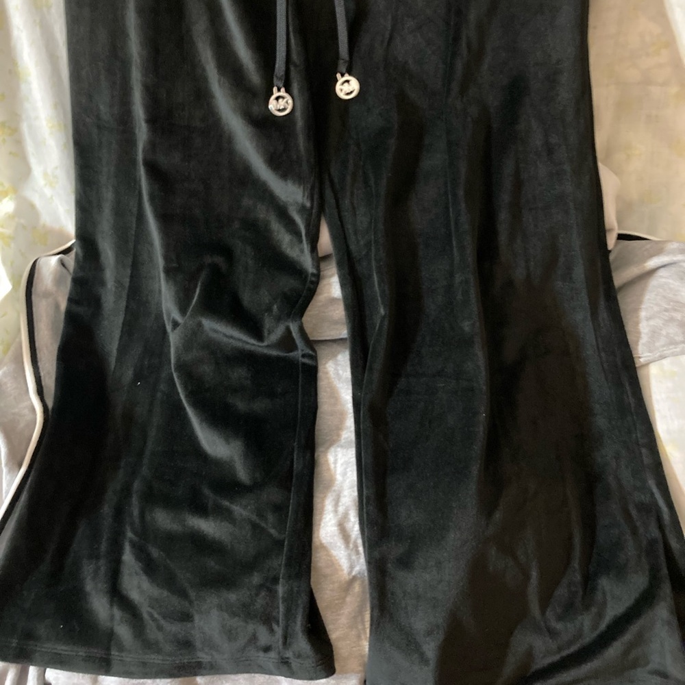 NWT Michael Kors velour wide leg pants, black, Buttery Soft comfy